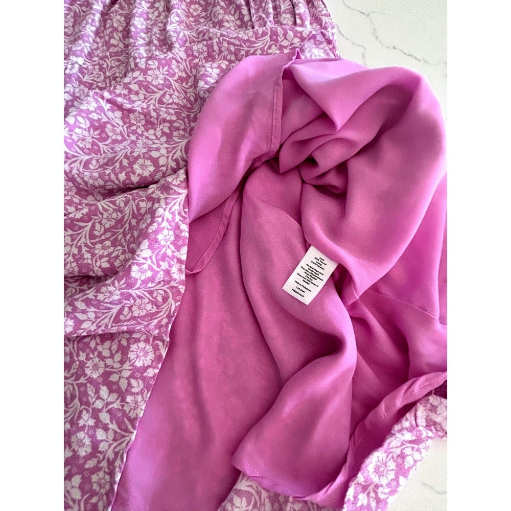 Talbots Petite Orchid Pink Floral Ruffle Tiered Midi Dress 6P Flutter Sleeve - Picture 11 of 11
